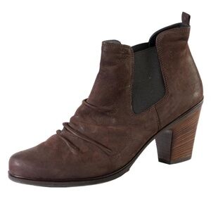 PAUL GREEN Ankle Boots Dark Brown Leather Size 6.5